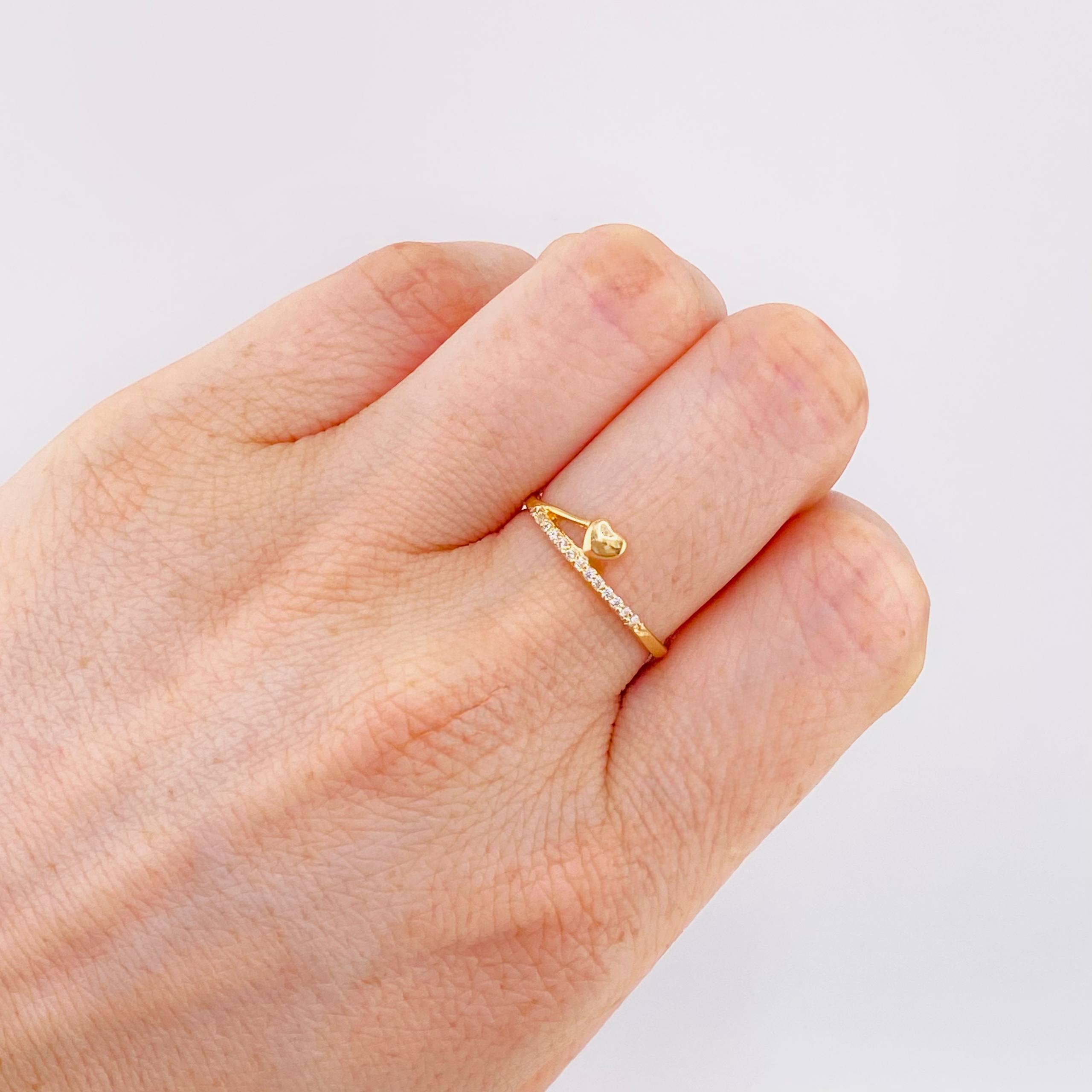 Anillo Estela Corazón 1.42gr / T7 1/2 / Oro Amarillo 18K
