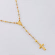 Rosario Virgen Milagrosa Cruz Cristo 5.9gr / 19 3/4 in / 3mm-4mm Oro Amarillo +4 Tres Oros 18K