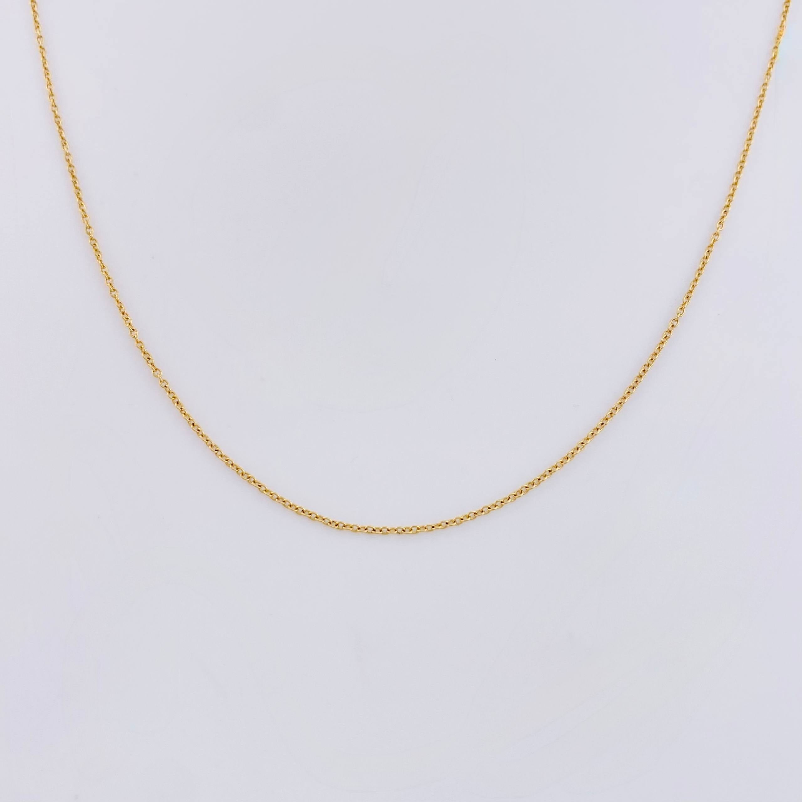 Cadena Aro Seguido 1.3gr / 17 3/4 in / 1mm Oro Amarillo +3 18K