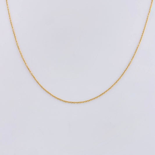 Cadena Aro Seguido 1.3gr / 17 3/4 in / 1mm Oro Amarillo +3 18K