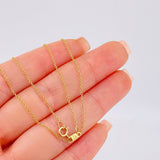 Cadena Aro Seguido 1.3gr / 17 3/4 in / 1mm Oro Amarillo +3 18K