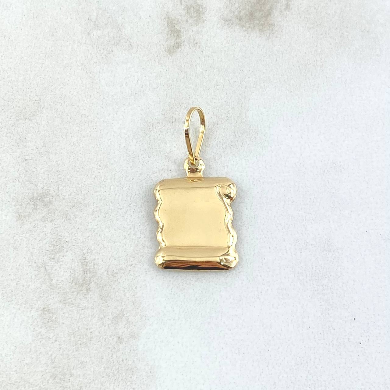 Pendant Parchment Plate 0.65gr / 2.2cm / Polished 18K Yellow Gold