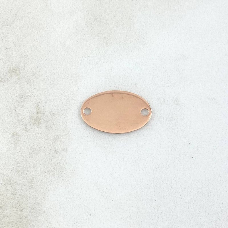 Charm Oval Plate 0.7gr / 1.5cm / Polished 18K Rose Gold