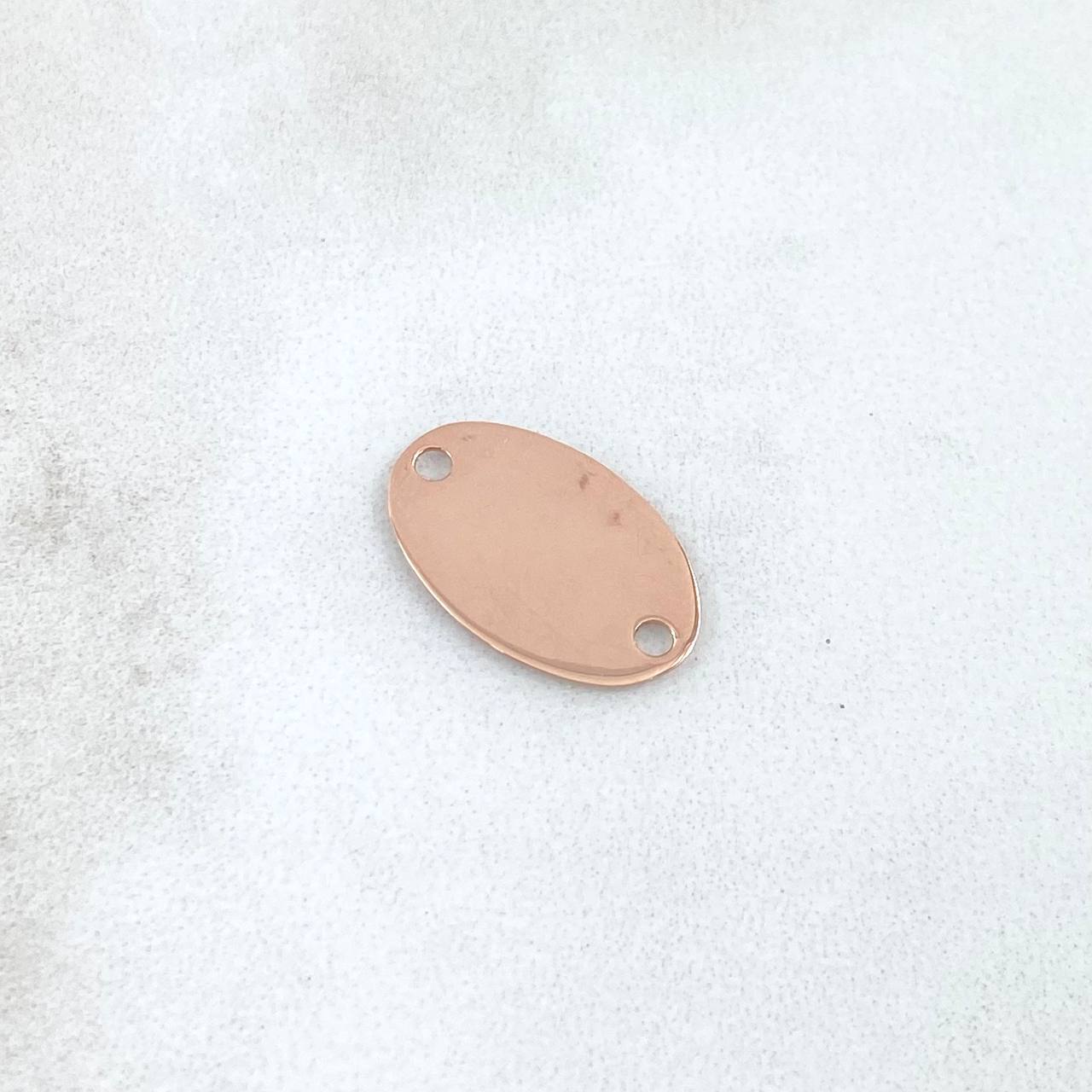 Charm Oval Plate 0.7gr / 1.5cm / Polished 18K Rose Gold