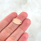 Charm Oval Plate 0.7gr / 1.5cm / Polished 18K Rose Gold