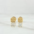 Stud Earrings Treból VCyA 0.55gr / 5mm Dotted Edge Yellow Gold Nac.Esp. 18K ©