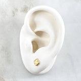 Stud Earrings Treból VCyA 0.55gr / 5mm Dotted Edge Yellow Gold Nac.Esp. 18K ©