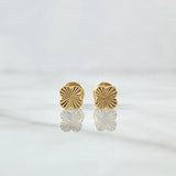 Stud Earrings Treból VCyA 0.6gr / 5mm Diamond Cut Yellow Gold Nac.Esp. 18K ©