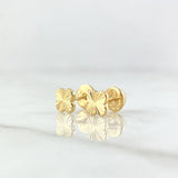 Stud Earrings Treból VCyA 0.55gr / 5mm Diamond Cut Yellow Gold Nac.Esp. 18K ©