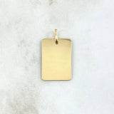 Dije Placa Rectangular 1.7gr / 1.8cm-3cm / Lisa Oro Amarillo 18K