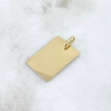 Dije Placa Rectangular 1.65gr / 1.7cm-3.2cm / Lisa Oro Amarillo 18K ©