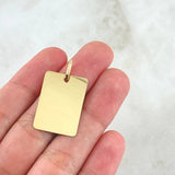 Dije Placa Rectangular 1.65gr / 1.7cm-3.2cm / Lisa Oro Amarillo 18K ©