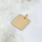 Dije Cuadrada 2.35gr / 2.2cm-2.7cm / Lisa Oro Amarillo 18K