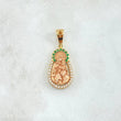 Pendant Virgen Del Carmen 2.45gr / 2.6cm / White and Green Zircons Two 18K Yellow and Rose Golds