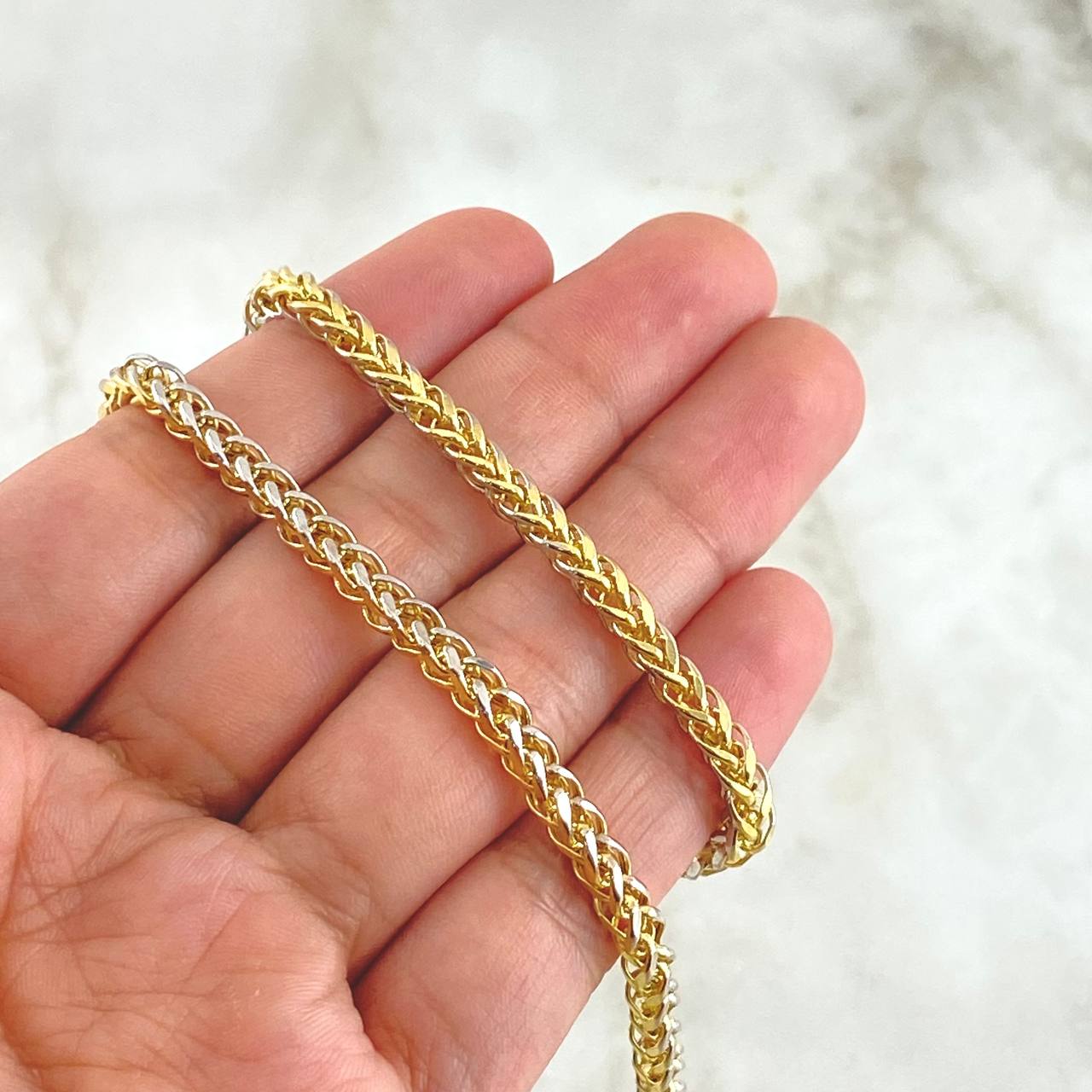 Franco Chain 17.8gr / 60cm / 3.5mm Two Yellow White Golds +4 18K