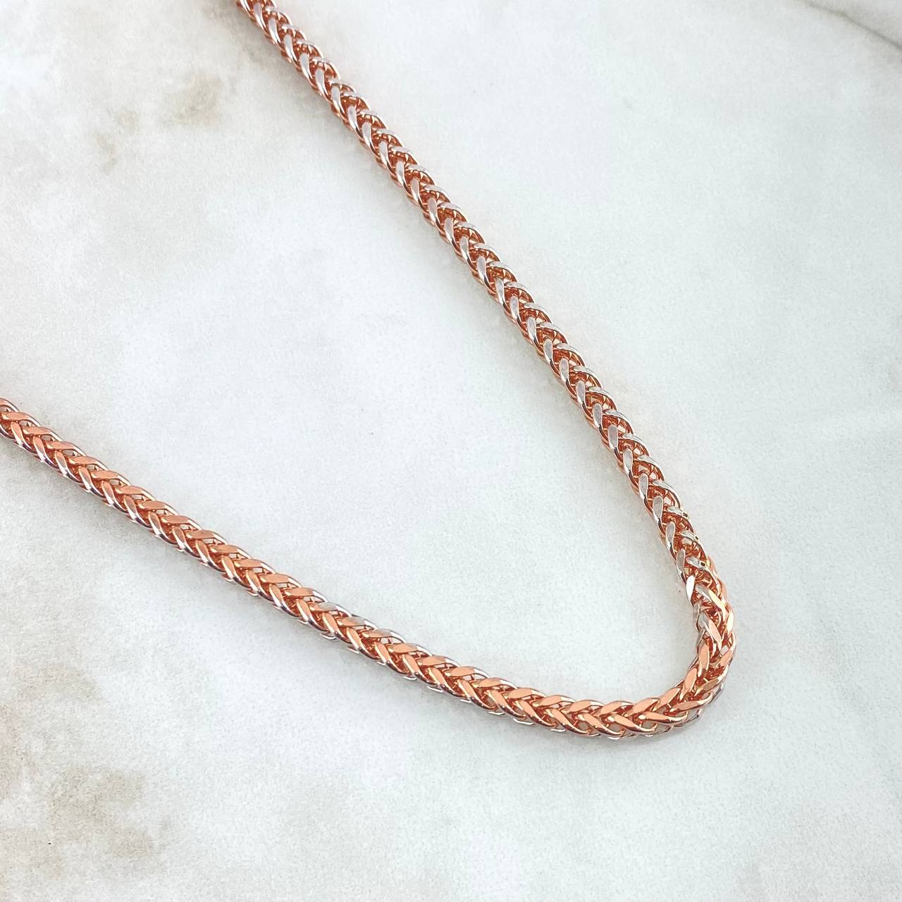 Franco Chain 17.7gr / 60cm / 3.5mm Two-tone White and Rose Gold +4 18K
