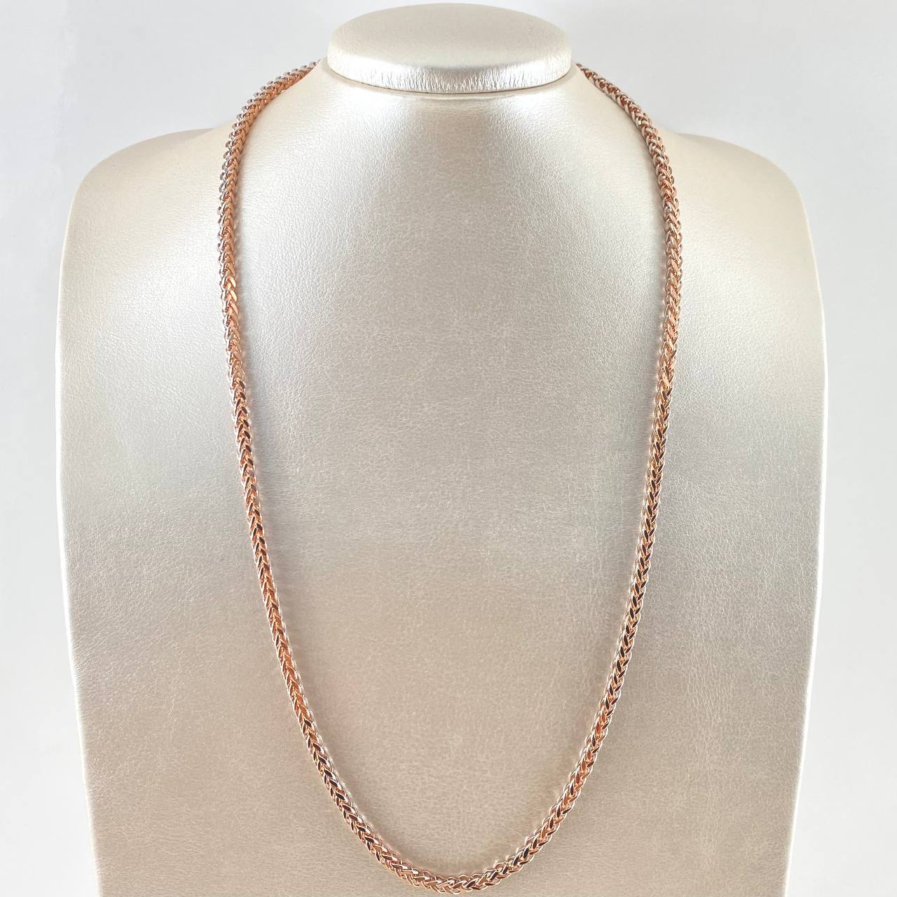 Franco Chain 17.7gr / 60cm / 3.5mm Two-tone White and Rose Gold +4 18K
