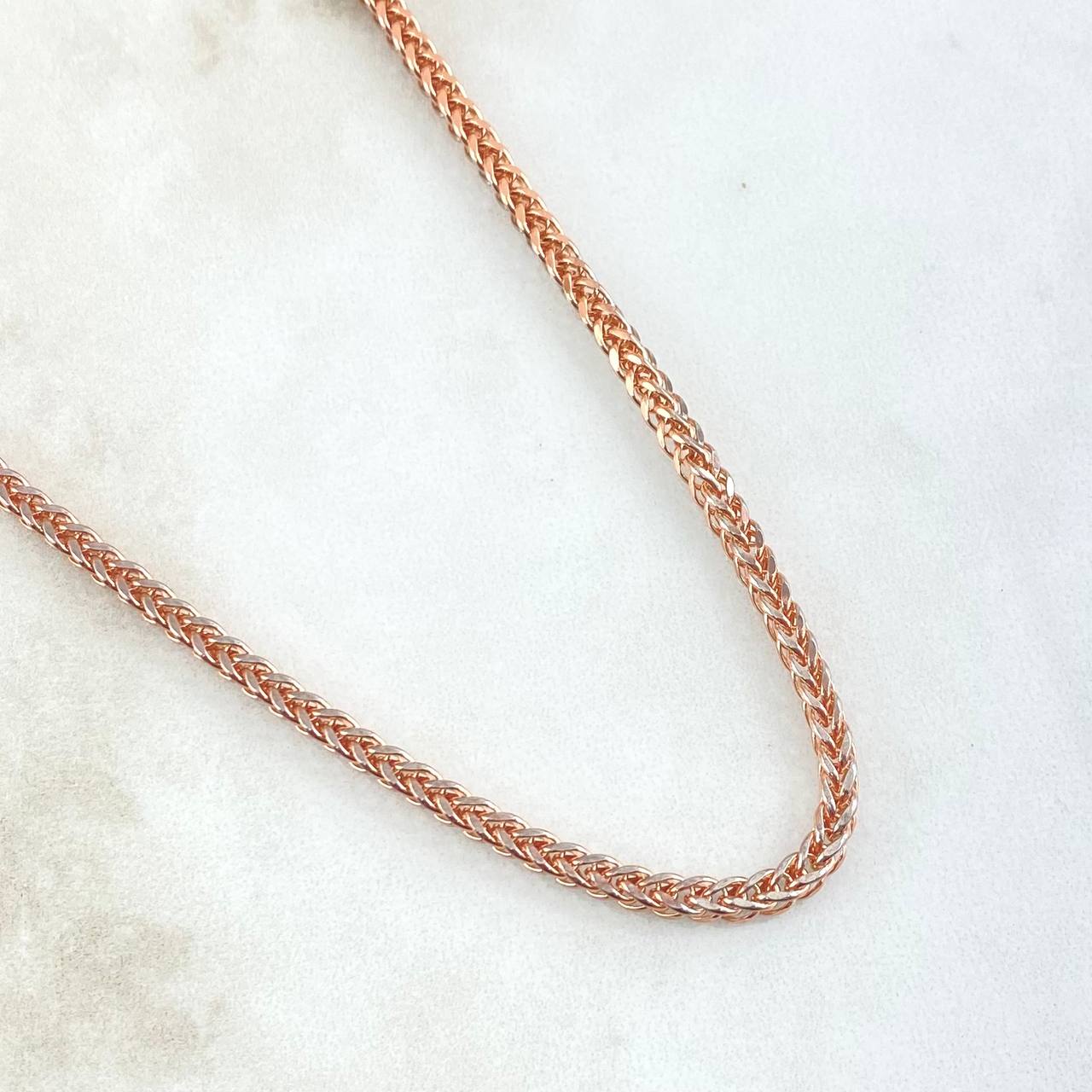 Cadena Franco 8.85gr / 60cm / 2.4mm Dos Oros Blanco Rosa +4 18K