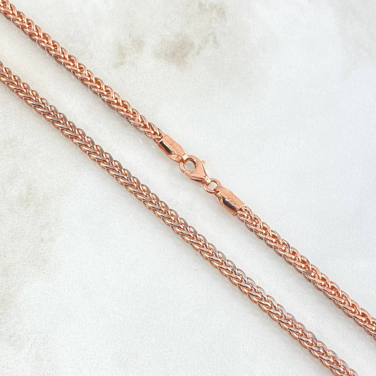 Cadena Franco 17.7gr / 60cm / 3.6mm Dos Oros Blanco Rosa +4 18K