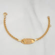 Bracelet Baby Oval Plate Divine Child 2.1 g / 5 1/4 in / 3 mm Yellow Gold 18K