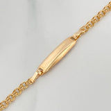 Pulso Bebé Placa Rectangular 2 g / 5 1/4 in / 3 mm Oro Amarillo 18K