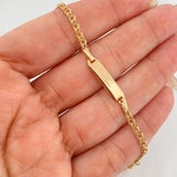 Pulso Bebé Placa Rectangular 2 g / 5 1/4 in / 3 mm Oro Amarillo 18K