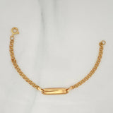 Pulso Bebé Placa Rectangular 2 g / 5 1/4 in / 3 mm Oro Amarillo 18K