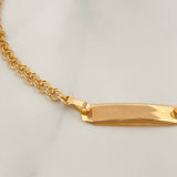 Pulso Bebé Placa Rectangular 2 g / 5 1/4 in / 3 mm Oro Amarillo 18K