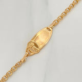 Bracelet Baby Oval Plate Divine Child 2.1 g / 5 1/4 in / 3 mm Yellow Gold 18K