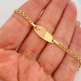 Bracelet Baby Oval Plate Footprint 2.2 g / 5 1/2 in / 2.9 mm Yellow Gold 18K