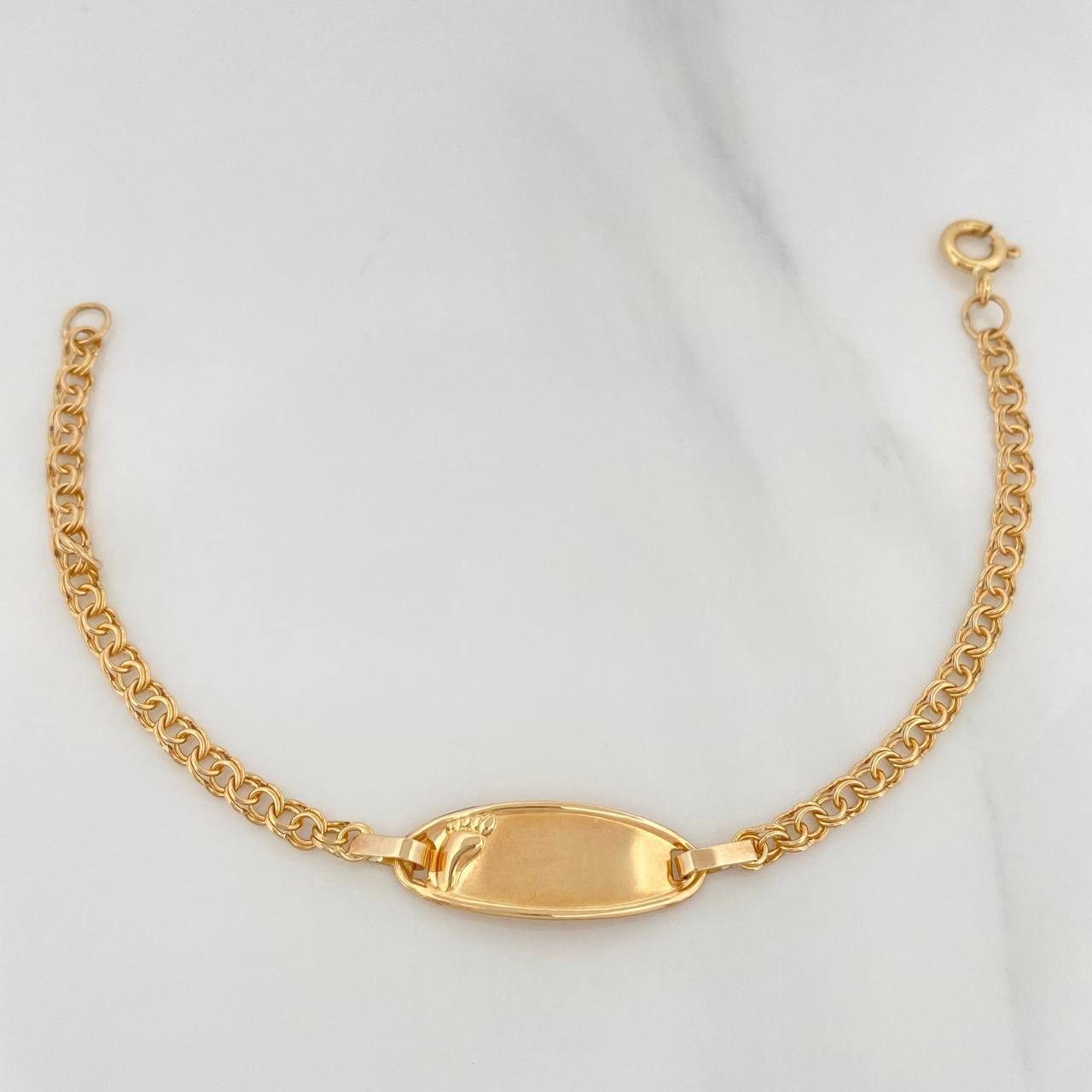 Pulso Bebé Roll-On Placa Ovalada Pie 2.3 g / 6 in-5 in / 2.8 mm Oro Amarillo 18K