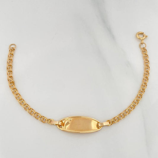 Pulso Bebé Roll-On Placa Ovalada Pie 2.3 g / 6 in-5 in / 2.8 mm Oro Amarillo 18K