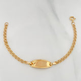 Pulso Bebé Roll-On Placa Ovalada Pie 2.3 g / 6 in-5 in / 2.8 mm Oro Amarillo 18K