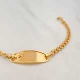 Bracelet Baby Oval Plate Footprint 2.2 g / 5 1/2 in / 2.9 mm Yellow Gold 18K