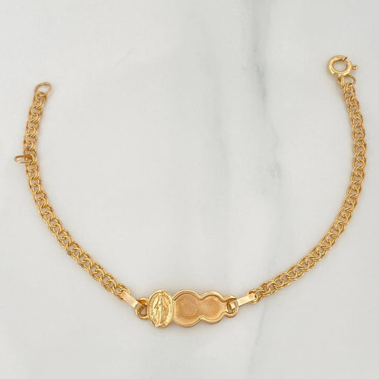 Bracelet Baby Plaque Cloud Virgin Guadalupe 2.3 g / 6 in / 3 mm Yellow Gold 18K