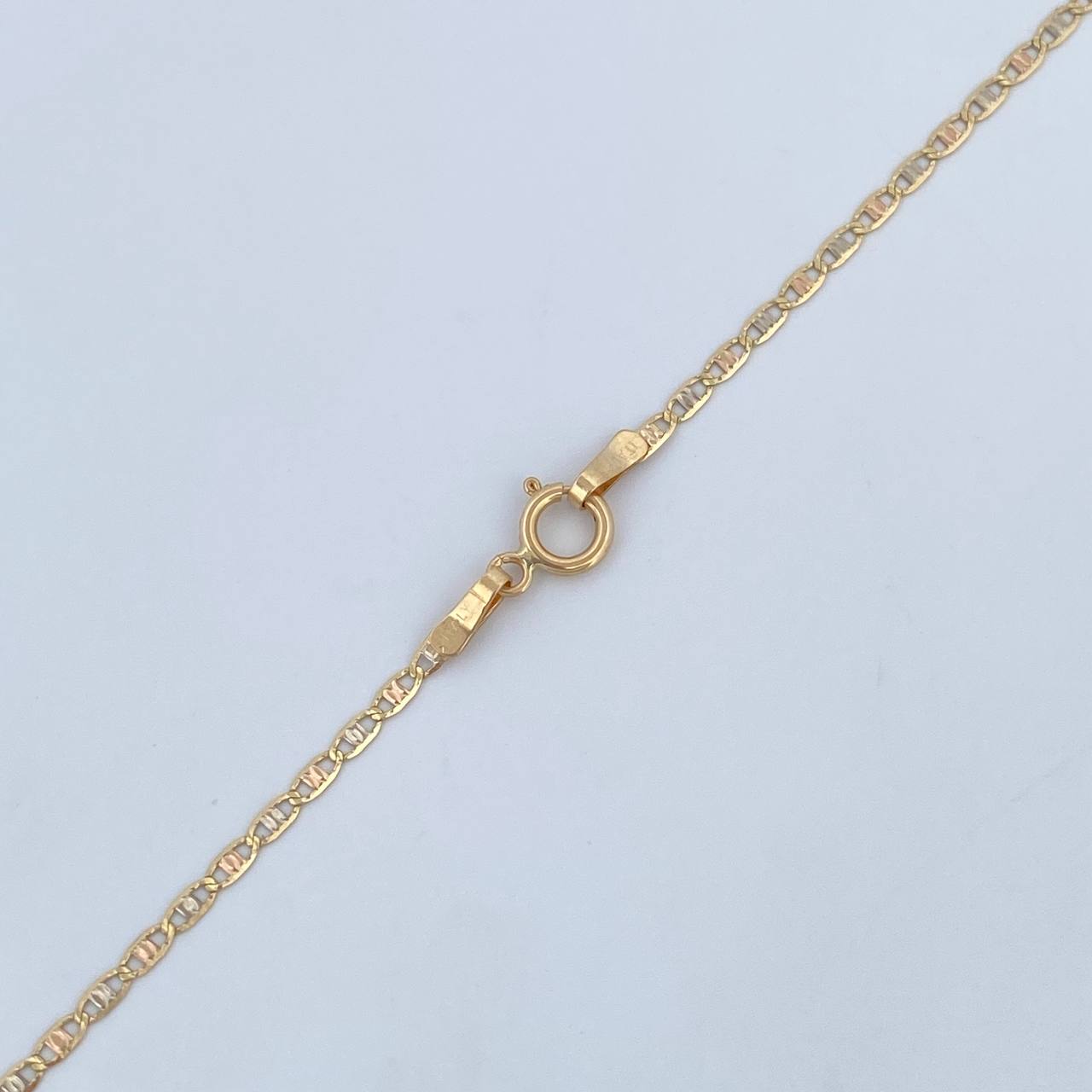 Cadena Escalera Plana 1.5gr / 50cm / 1.1mm Diamantada Tres Oros +3 18K $