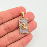 Dije Placa Oso Ondeada 5.9gr / 1 1/2 in / Oro Amarillo 18K ©