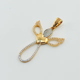 Dije Cruz Corazón Angel 5gr / 2 in / Oro Amarillo 18K ©