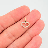 Dije Silueta Corazón Tupido 0.75gr / 1/2 in / Oro Amarillo 18K ©