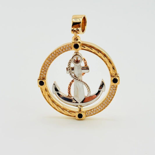 Dije Ancla Movil 15.65gr / 2 in / Tres Oros 18K ©