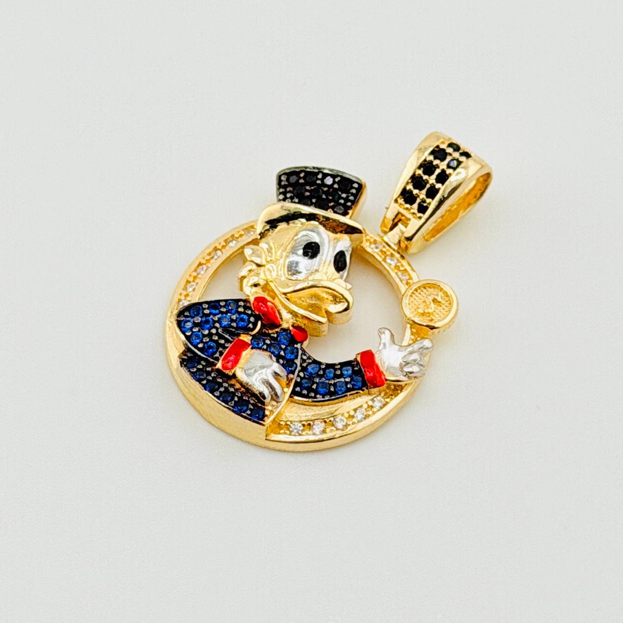 Dije Pato Inspirado 5.1gr / 1 in / Dos Oros Amarillo Blanco 18K ©