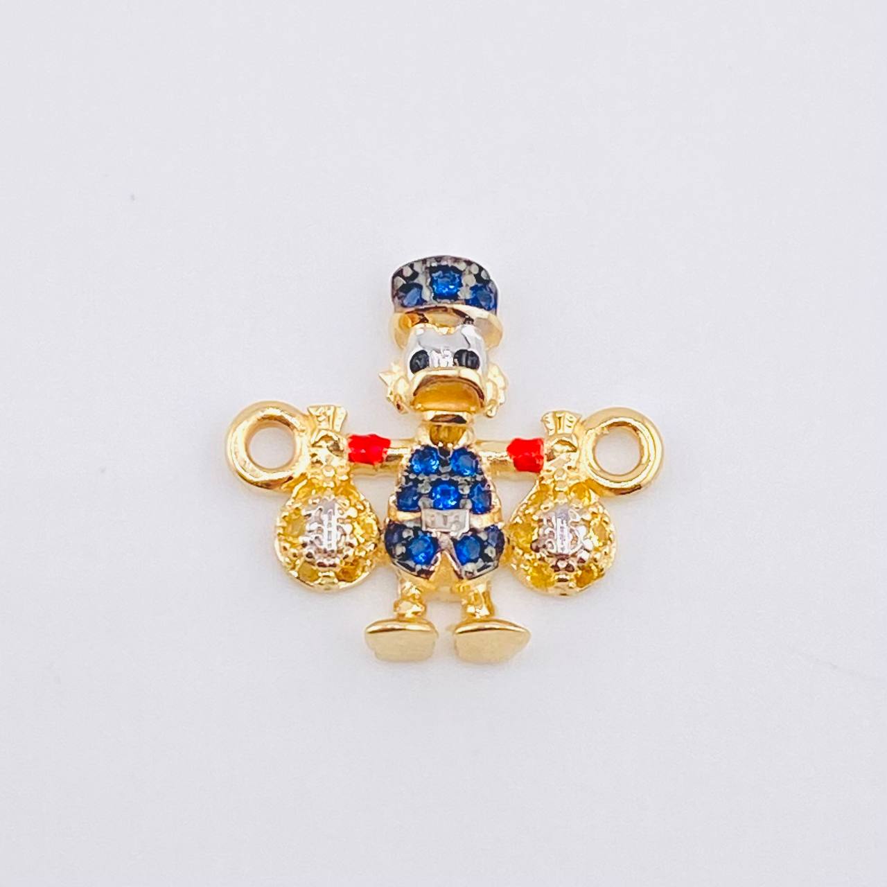 Herraje Pato Bolsa Dinero 1.5gr / 3/4 in / Dos Oros Amarillo Blanco 18K