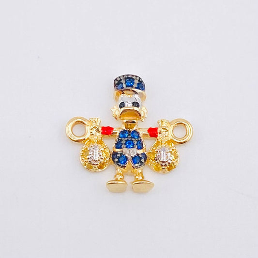 Herraje Pato Bolsa Dinero 1.5gr / 3/4 in / Dos Oros Amarillo Blanco 18K