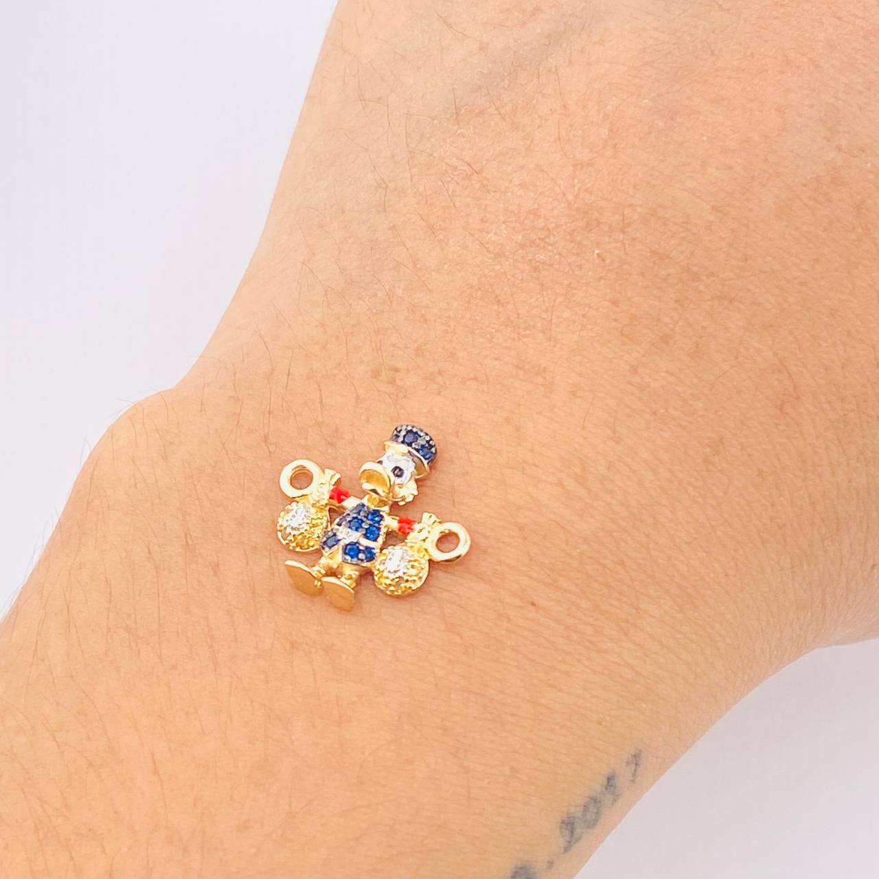 Herraje Pato Bolsa Dinero 1.45gr / 3/4 in / Dos Oros Amarillo Blanco 18K