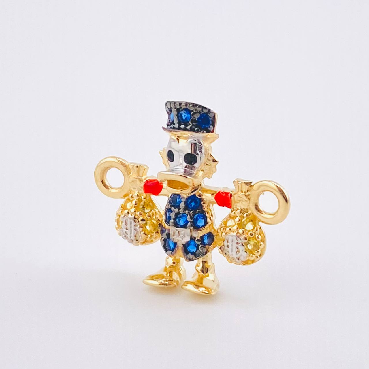 Herraje Pato Bolsa Dinero 1.5gr / 3/4 in / Dos Oros Amarillo Blanco 18K