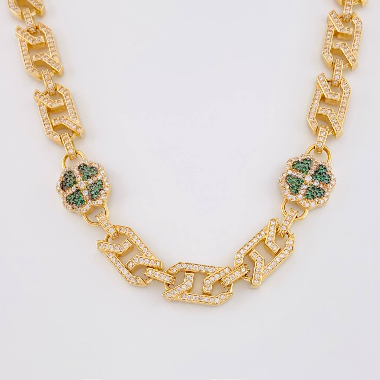 Rustic Clover Chain 59.7g / 24 in / 8mm Yellow Gold 18K