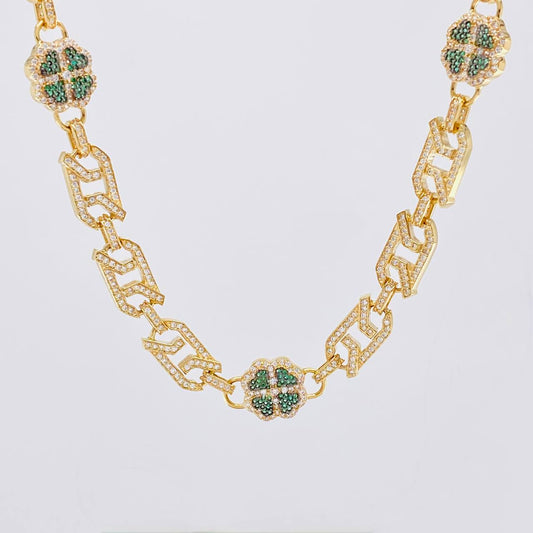 Cadena Rustica Trébol 59.7g / 24 in / 8mm Oro Amarillo 18K