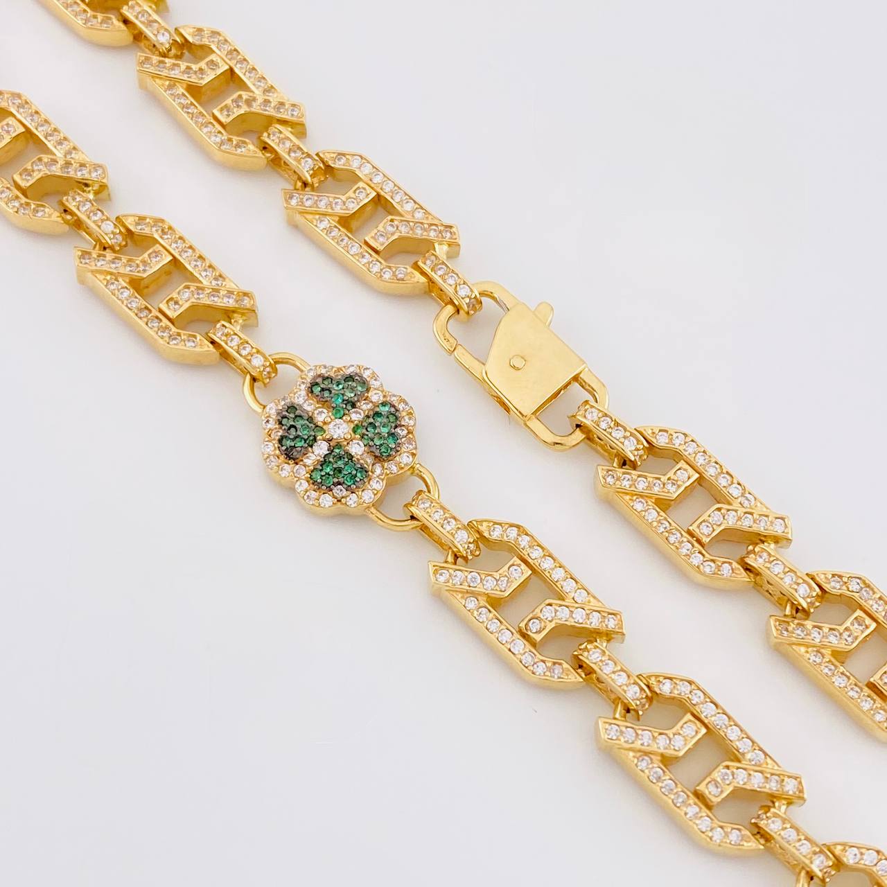 Rustic Clover Chain 59.7g / 24 in / 8mm Yellow Gold 18K