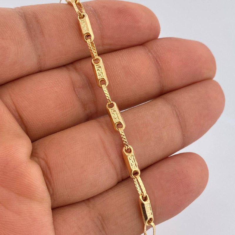 Rustic Tribal Bracelet 4.5gr / 21.5cm / 18K Yellow Gold &