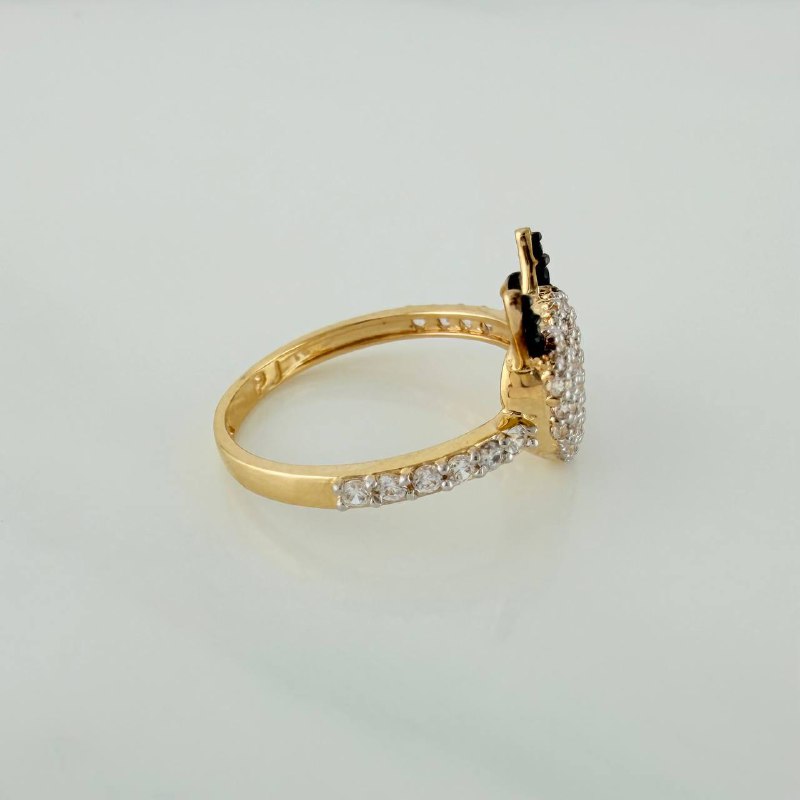 Anillo Corazon Devil 2.45gr / T5 1/4 / 3/4 in / Tres Oros 18K $